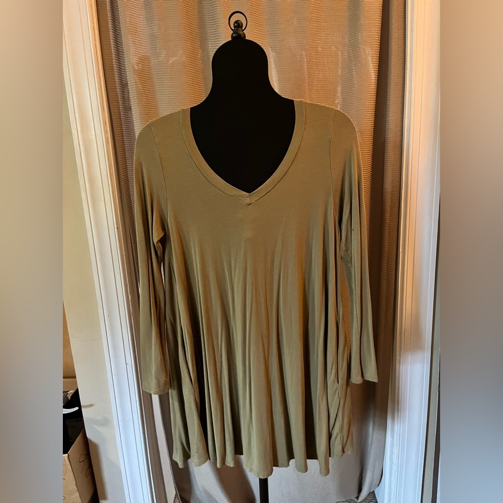 Olive green boutique dress by mittoshop, size M